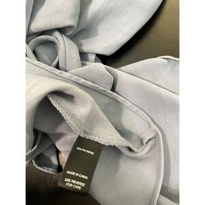 Buckle Black Womens Blouse Shirt Wrap Side Tie Slate Blue Size Small